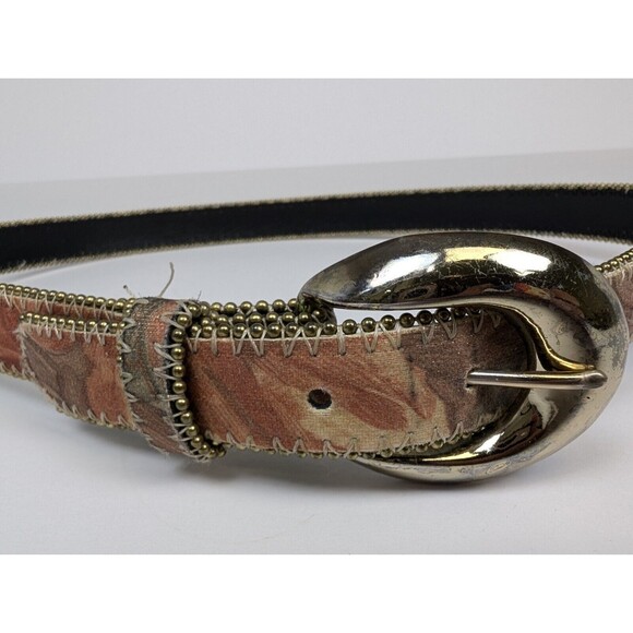 Impressionist Painting Style Leather Bonded Belt Size ML - Picture 2 of 5